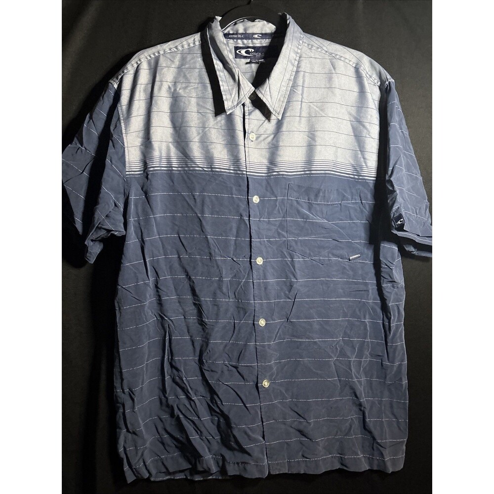 90s Y2K O’Neill Button Down Shirt Men’s Blue Short Sleeve Poly XL Colorblock